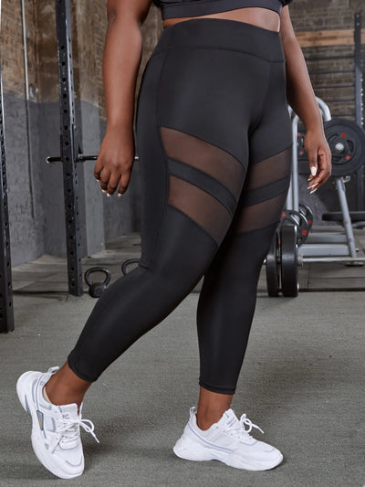 Yoga Plus Contrast Mesh Sports Leggings
