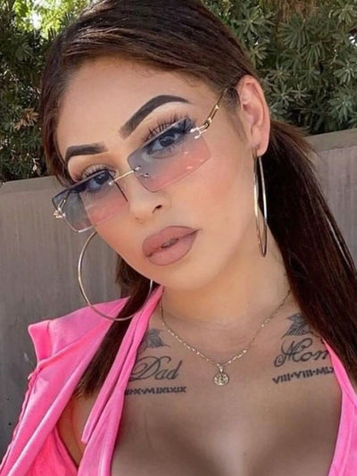 Frameless Square Gradient Fashion Glasses