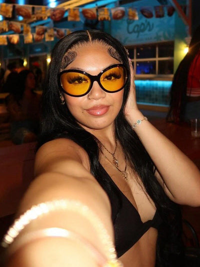 Bold Round Black Frame Red Lens Glasses