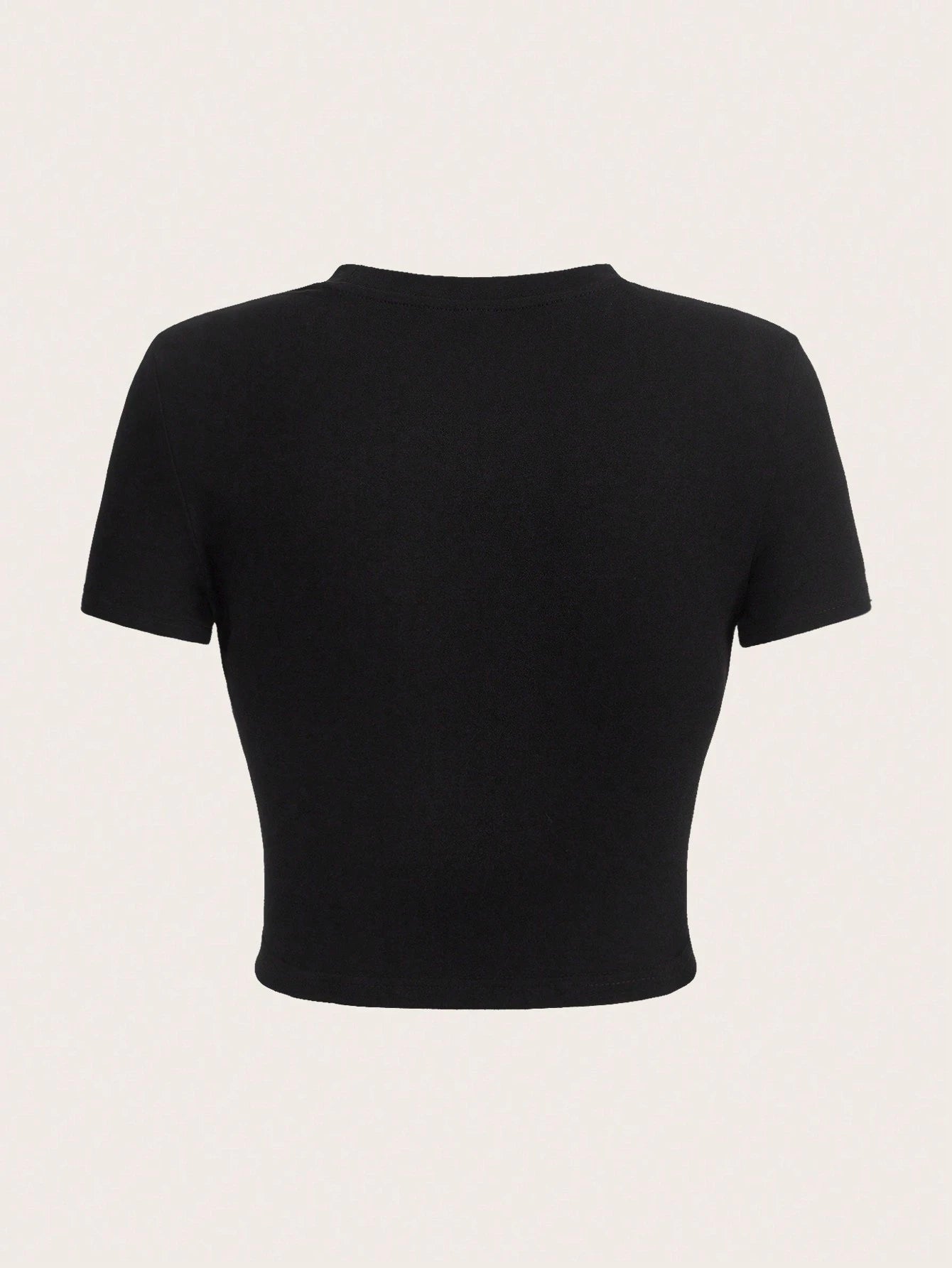 Money Print Minimalist Round Neck Tee for Women