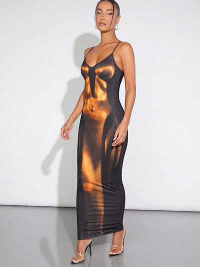 Vibrant Body Heat Map Print Cami Dress