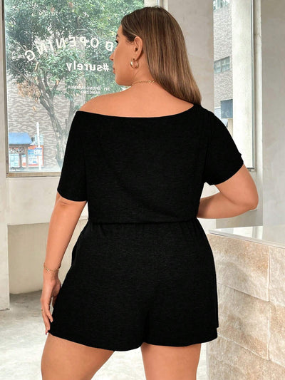 Plus Size Off The Shoulder Summer Jumpsuit