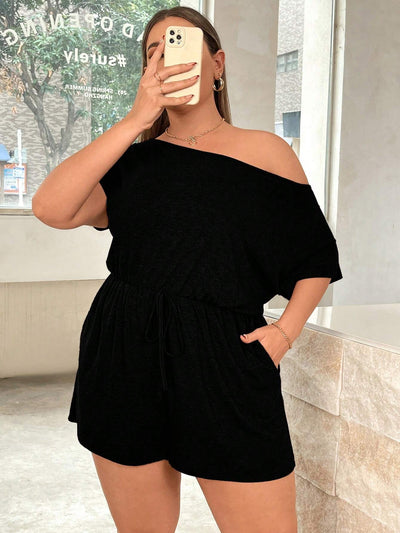 Plus Size Off The Shoulder Summer Jumpsuit
