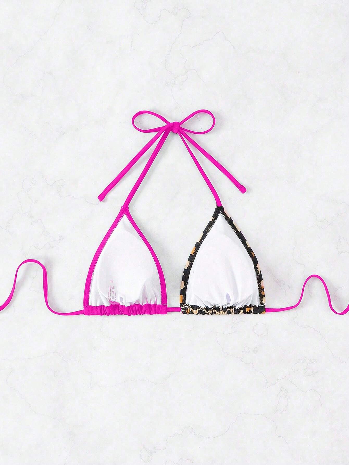 Wildly Chic Leopard Print Halter Bikini Top