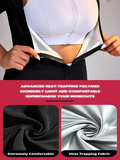 Sporty Zipper Sleeveless T-Shirt for Active Women