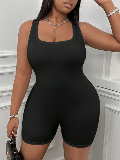 Plus Size Stretch Knit Yoga Jumpsuit for Effortless Style