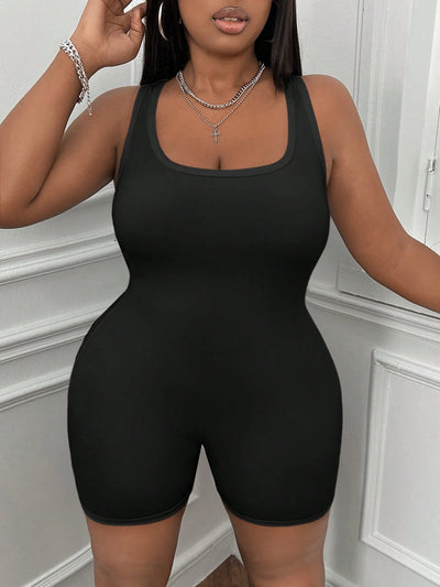 Plus Size Stretch Knit Yoga Jumpsuit for Effortless Style