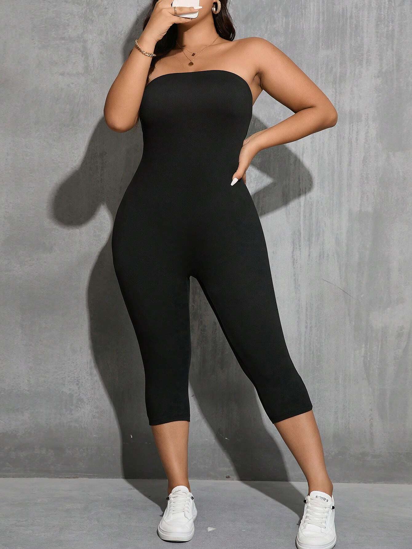 Chic Plus Size Strapless Summer Jumpsuit