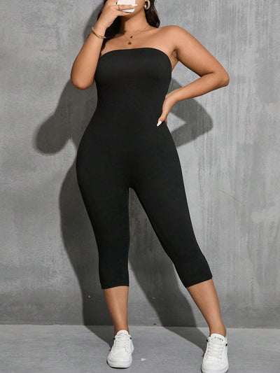 Chic Plus Size Strapless Summer Jumpsuit