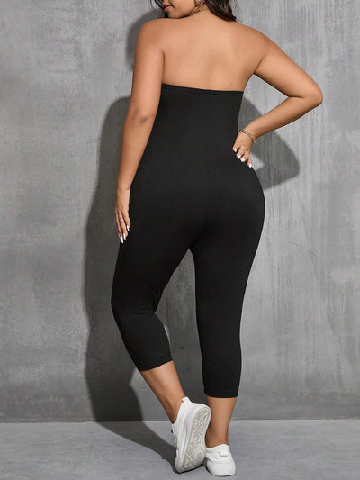 Chic Plus Size Strapless Summer Jumpsuit