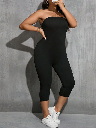 Chic Plus Size Strapless Summer Jumpsuit
