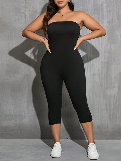 Chic Plus Size Strapless Summer Jumpsuit