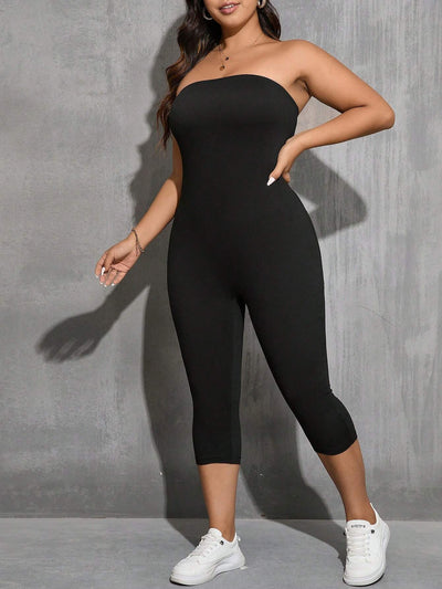 Chic Plus Size Strapless Summer Jumpsuit