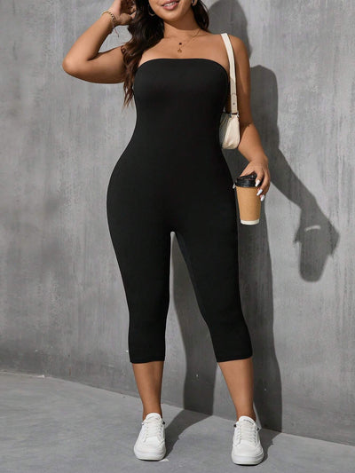 Chic Plus Size Strapless Summer Jumpsuit