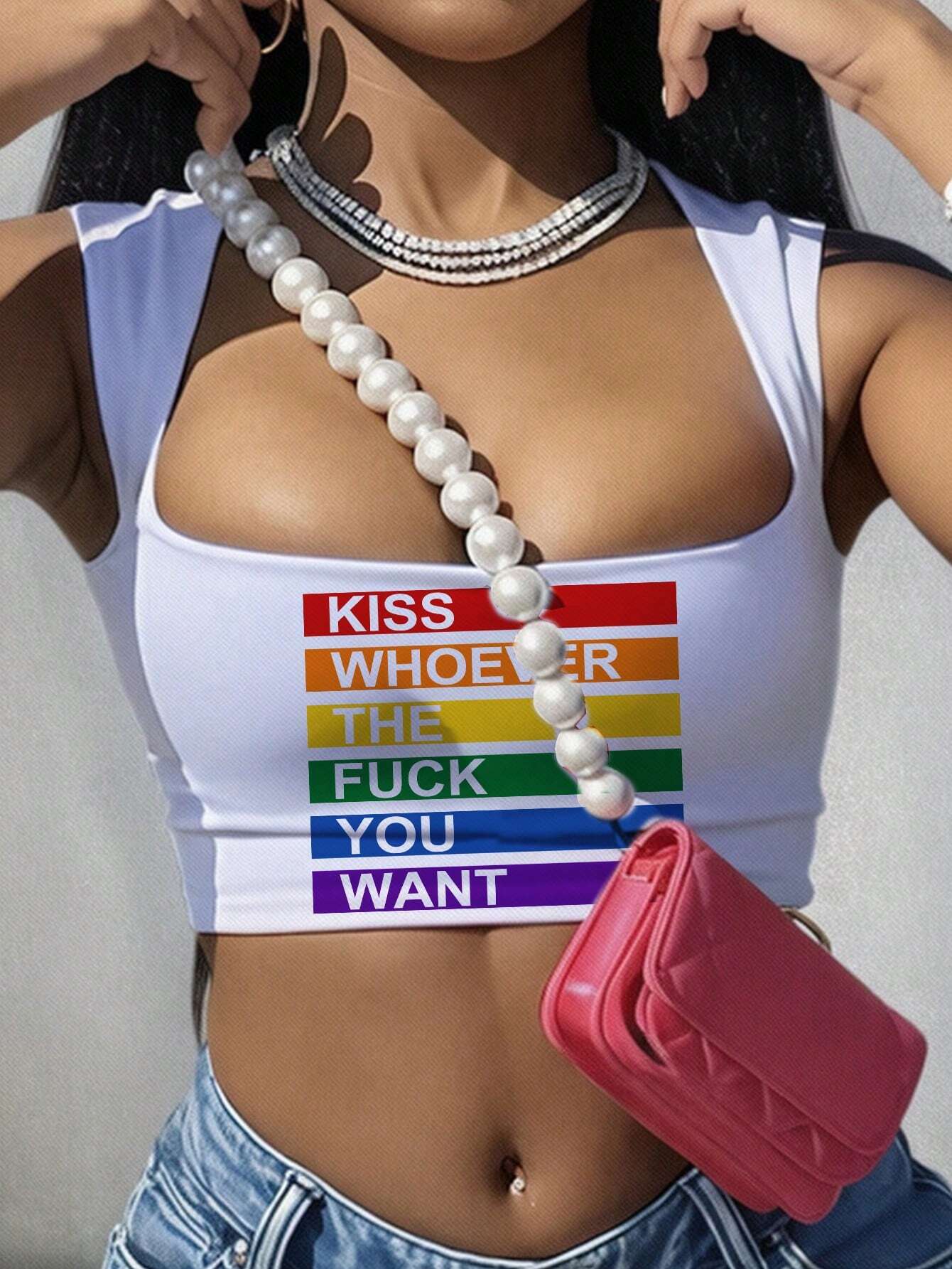 Vibrant LGBT Pride Rainbow Square Neck Tank Top