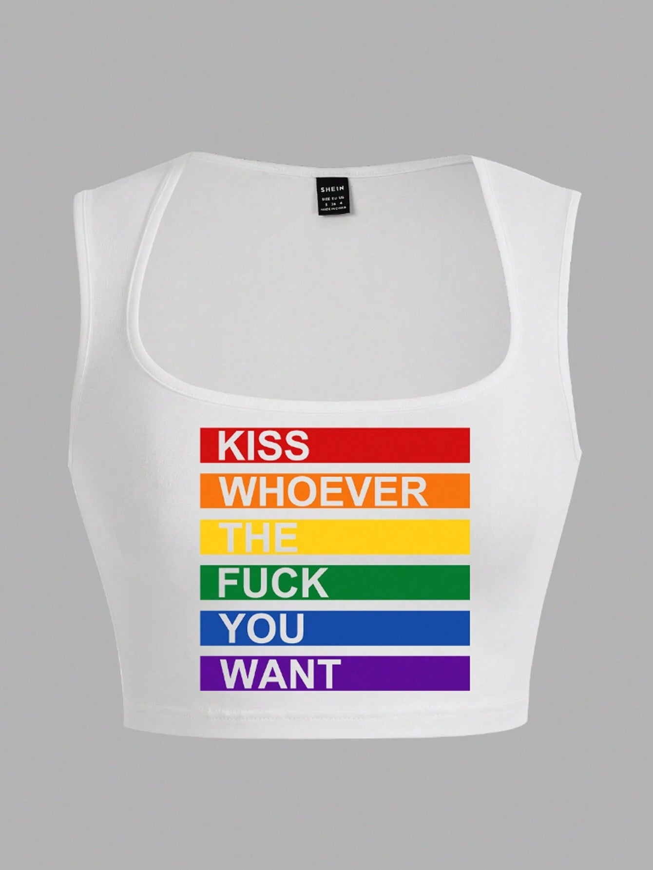 Vibrant LGBT Pride Rainbow Square Neck Tank Top
