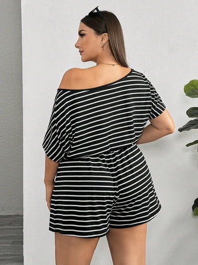 Plus Size Striped Romper for Effortless Summer Style