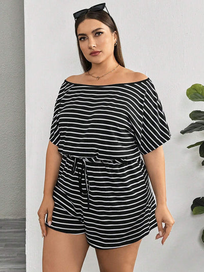 Plus Size Striped Romper for Effortless Summer Style