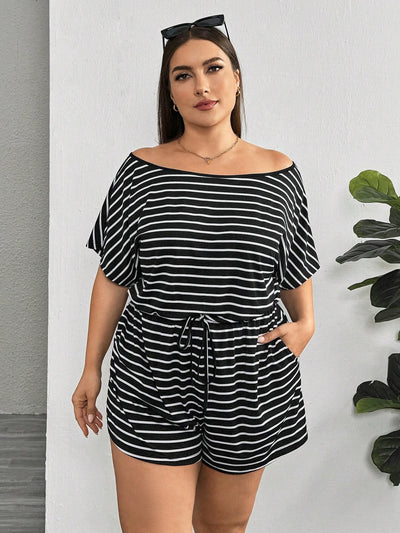 Plus Size Striped Romper for Effortless Summer Style
