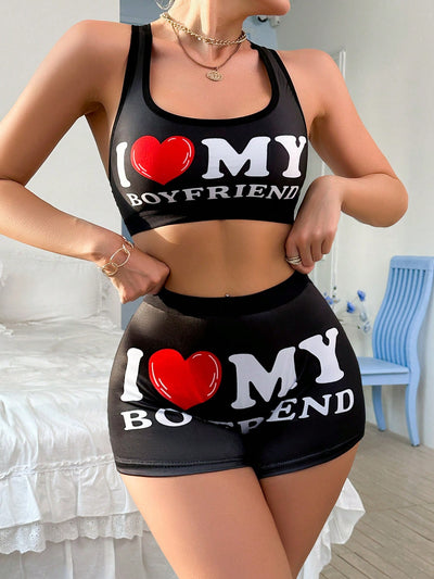 Women's Heart Print Activewear Set – Stylish & Comfortable