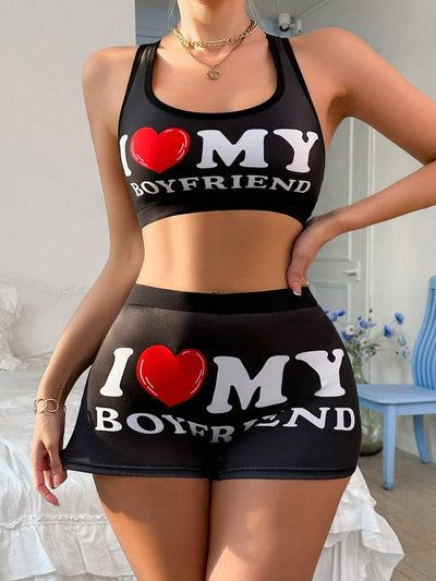 Women's Heart Print Activewear Set – Stylish & Comfortable