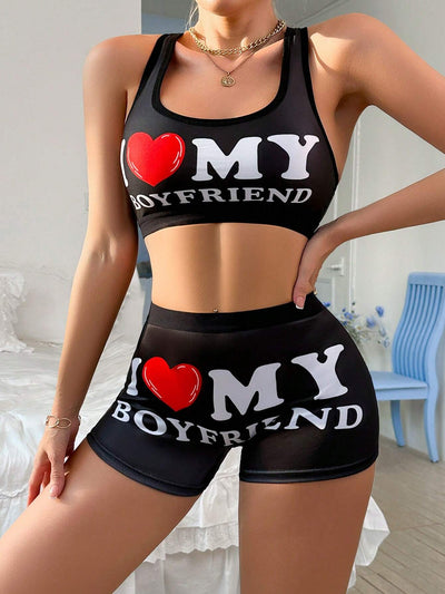 Women's Heart Print Activewear Set – Stylish & Comfortable