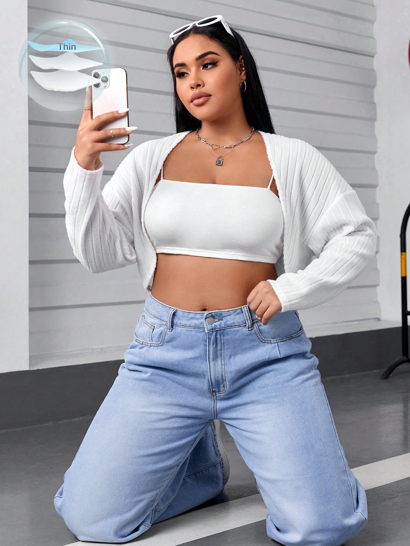 Chic Plus Solid Black Crop Jacket for Every Occasion