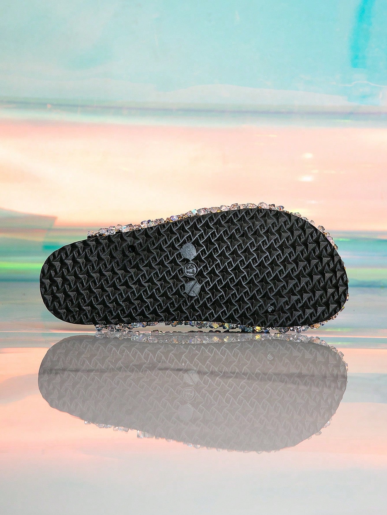Glamorous Fuchsia Rhinestone Slip-On Slippers