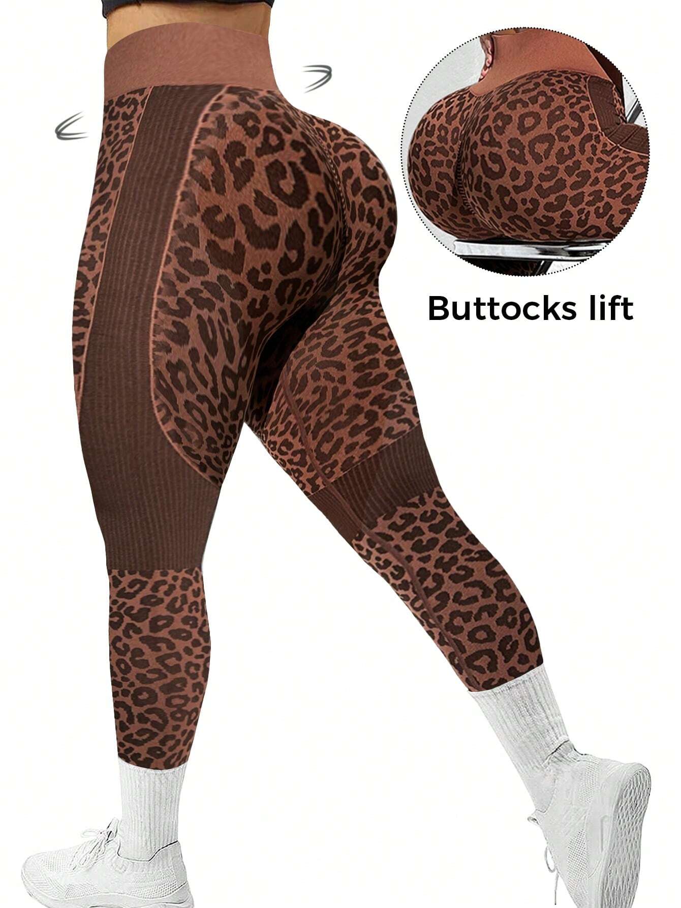 Leopard Print Butt-Lifting Seamless Sports Leggings