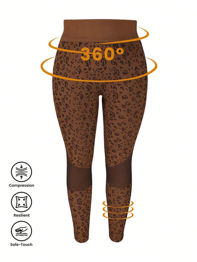 Leopard Print Butt-Lifting Seamless Sports Leggings