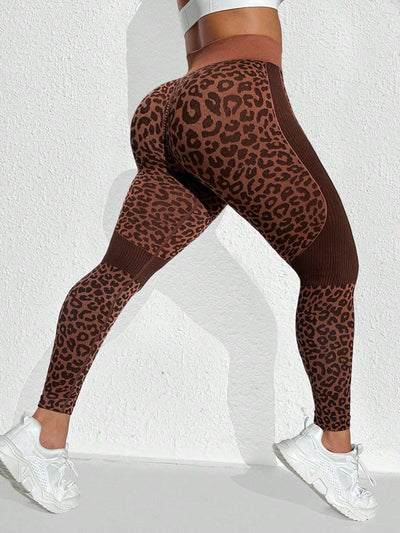 Leopard Print Butt-Lifting Seamless Sports Leggings