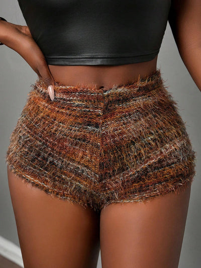 Stylish Textured Casual Women's Shorts