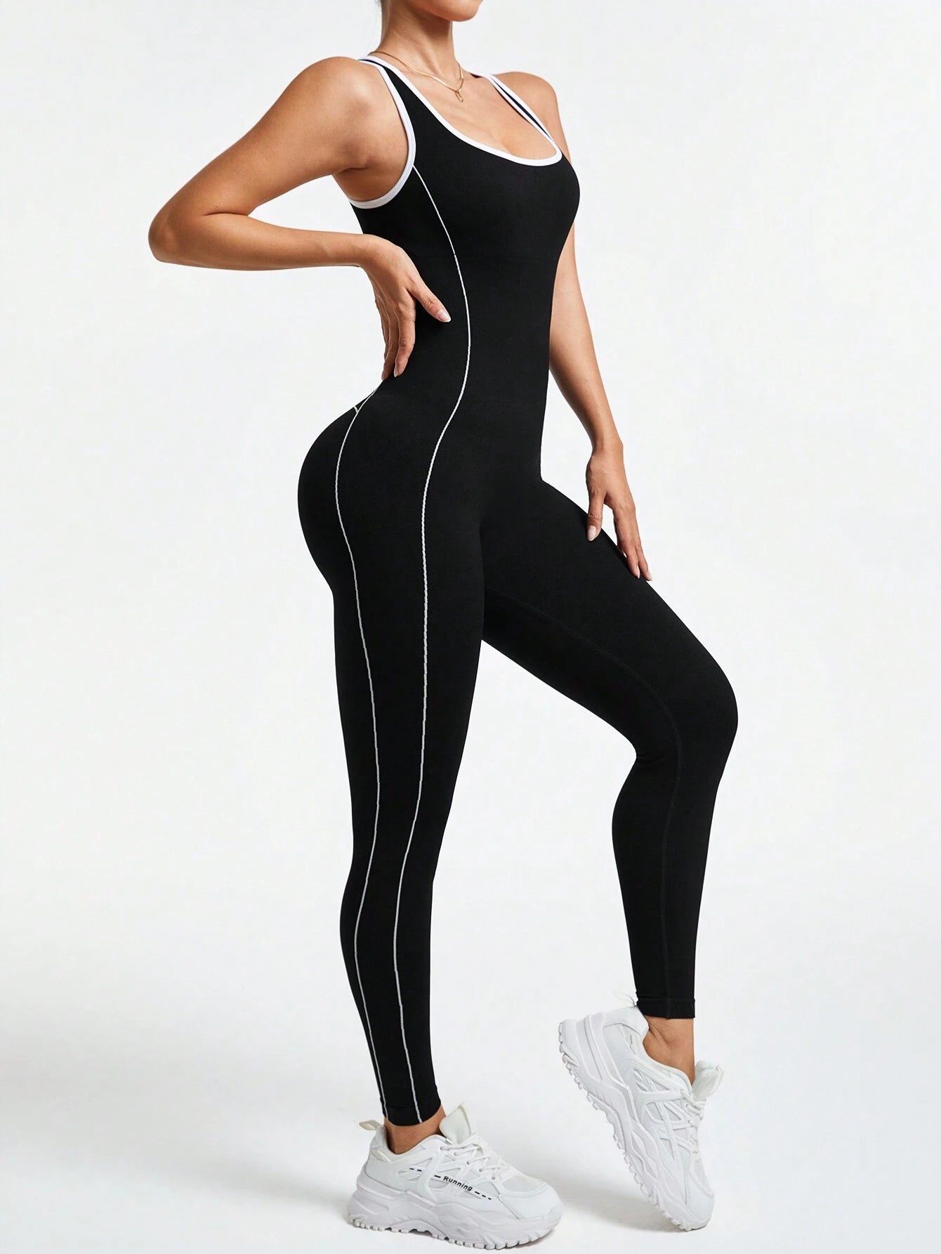 Elevate Your Style with Women's Sleeveless Color Block Jumpsuit