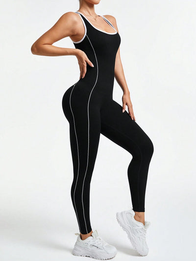 Elevate Your Style with Women's Sleeveless Color Block Jumpsuit