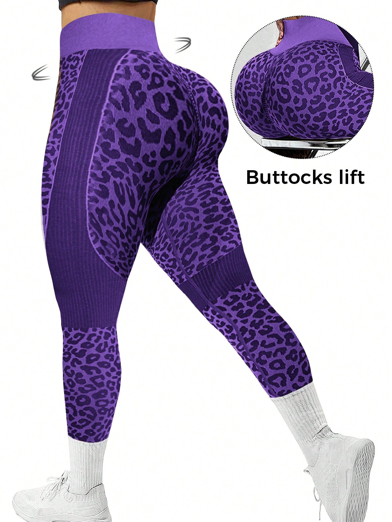 Plus Size Heart Design Color-Blocked Sporty Leggings