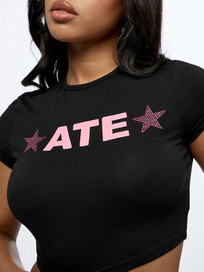 Urban Chic Cropped Baby Tee with Graphic Print