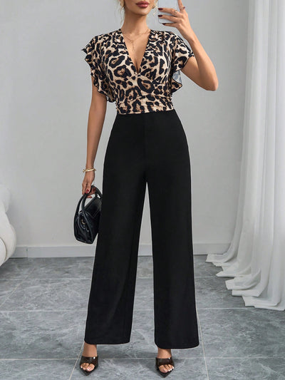 Chic Plunging Neck Butterfly Sleeve Jumpsuit