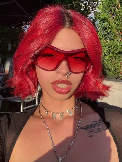 Retro Y2K Large Frame Fashion Glasses - Statement Accessory