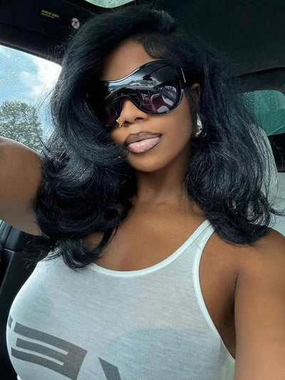 Retro Y2K Large Frame Fashion Glasses - Statement Accessory
