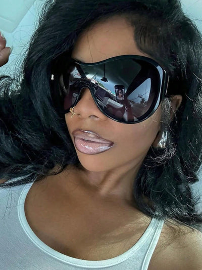 Retro Y2K Large Frame Fashion Glasses - Statement Accessory