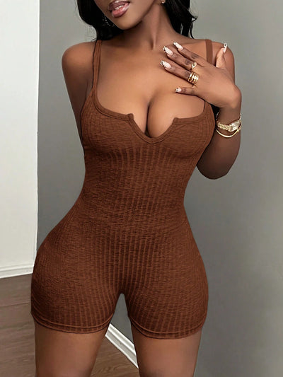 Effortless Chic Notch Neck Sleeveless Romper