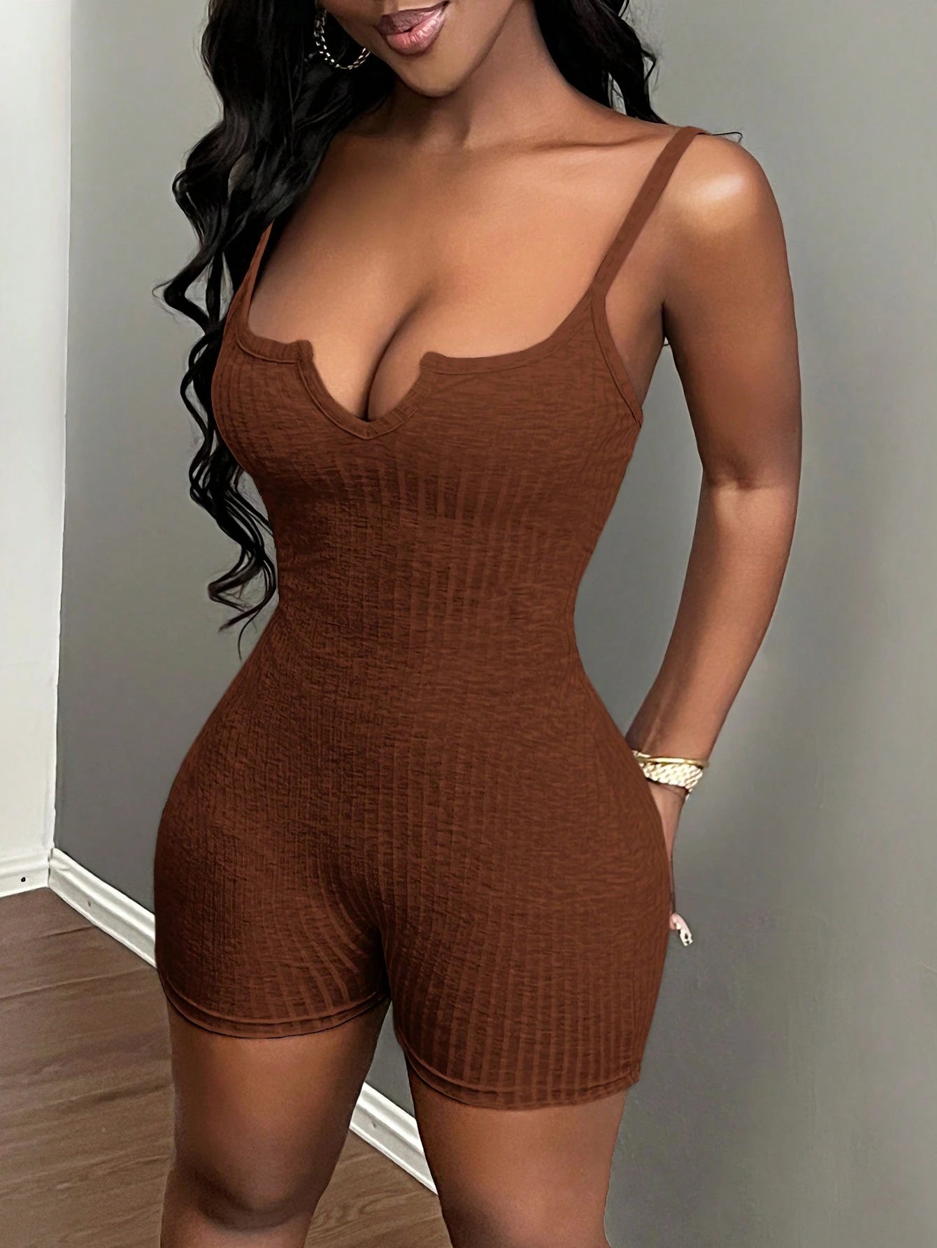 Effortless Chic Notch Neck Sleeveless Romper