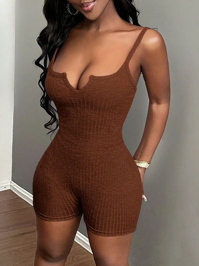 Effortless Chic Notch Neck Sleeveless Romper