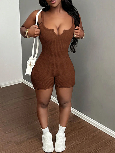 Effortless Chic Notch Neck Sleeveless Romper