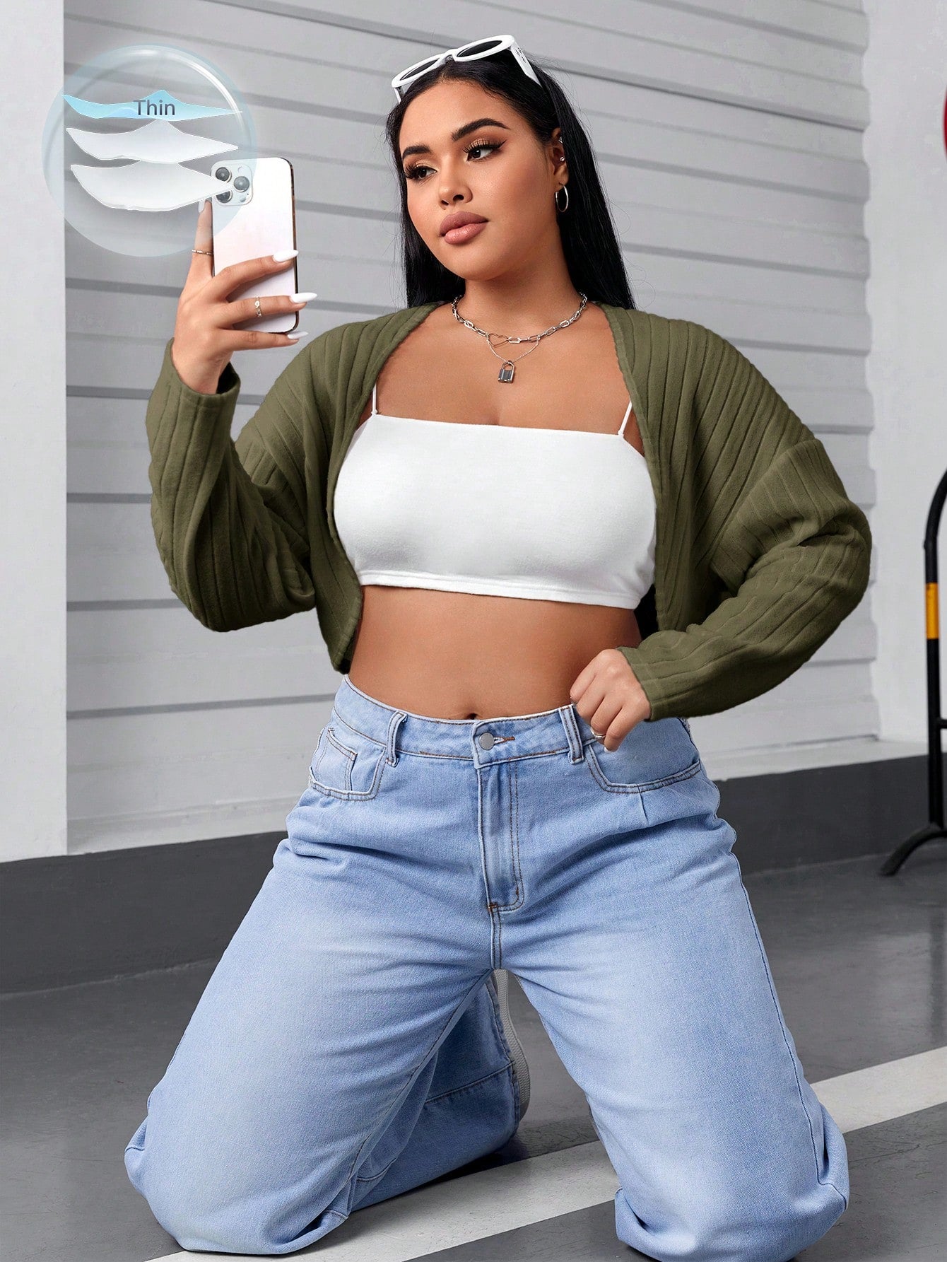 Chic Plus Solid Black Crop Jacket for Every Occasion