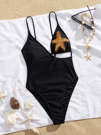Elegant Asymmetric Starfish Swimsuit