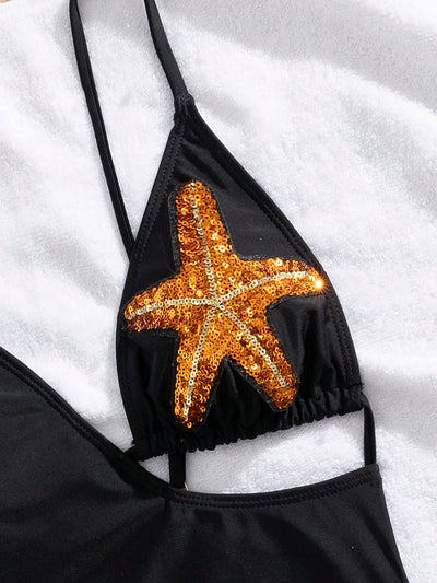 Elegant Asymmetric Starfish Swimsuit