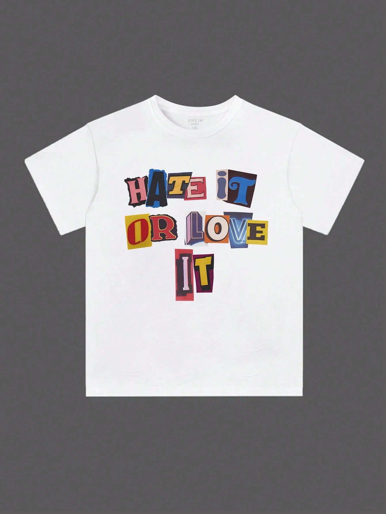 Plus Size Women's Stylish Letter Print T-Shirt