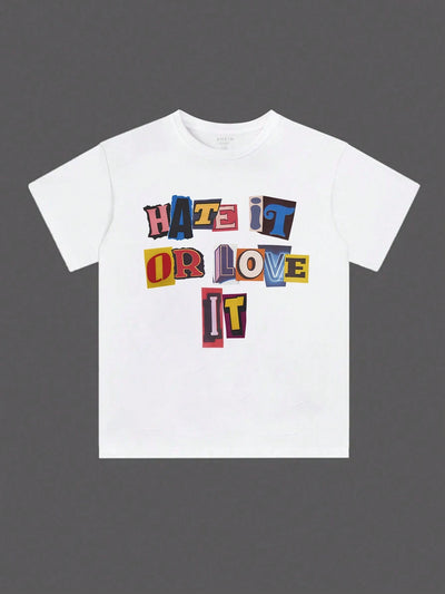 Plus Size Women's Stylish Letter Print T-Shirt