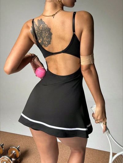 Vibrant Color Block Adjustable Strap Jumpsuit Dress